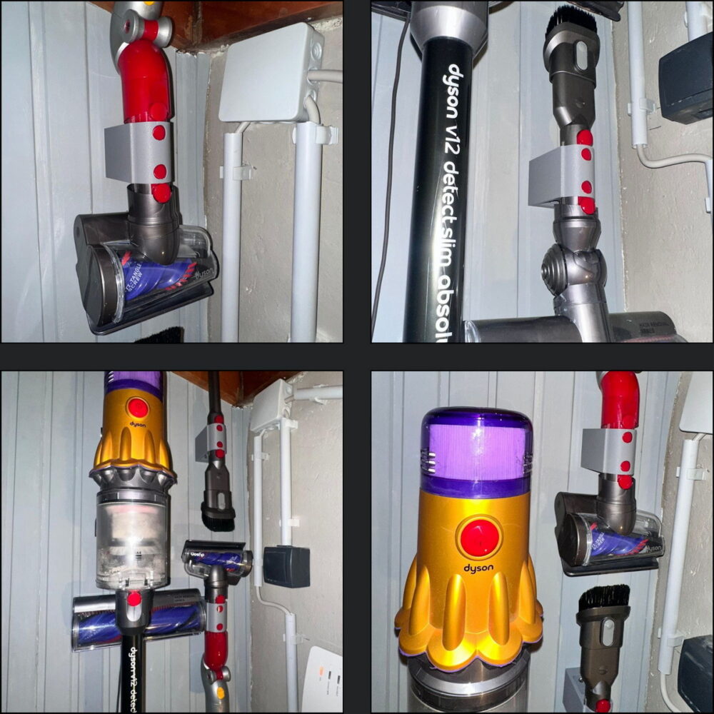 wandhalterung für dyson zubehör doppelseitig extra stark glasfaserverstärkt / zubehörhalterung