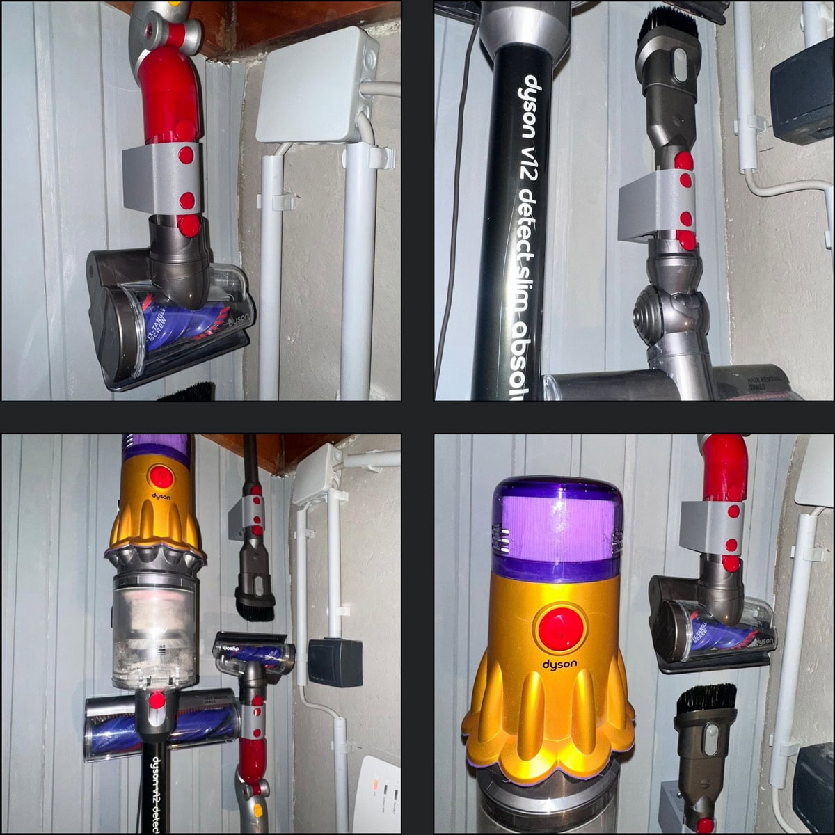 wandhalterung für dyson zubehör doppelseitig extra stark glasfaserverstärkt / zubehörhalterung