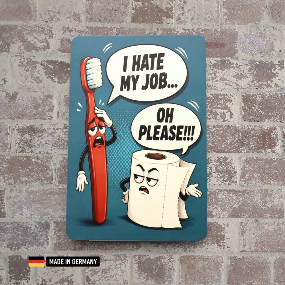 toilettenschild zahnbürste & klopapier – humor für badezimmer / lustige fun schilder