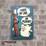 toilettenschild zahnbürste & klopapier – humor für badezimmer / lustige fun schilder
