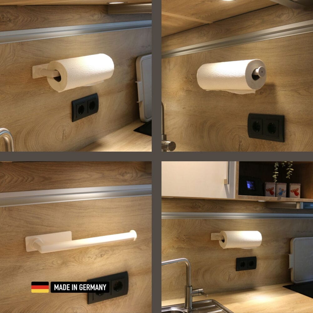 küchenrollenhalter zum kleben – premium wandhalter ohne bohren in hell beige