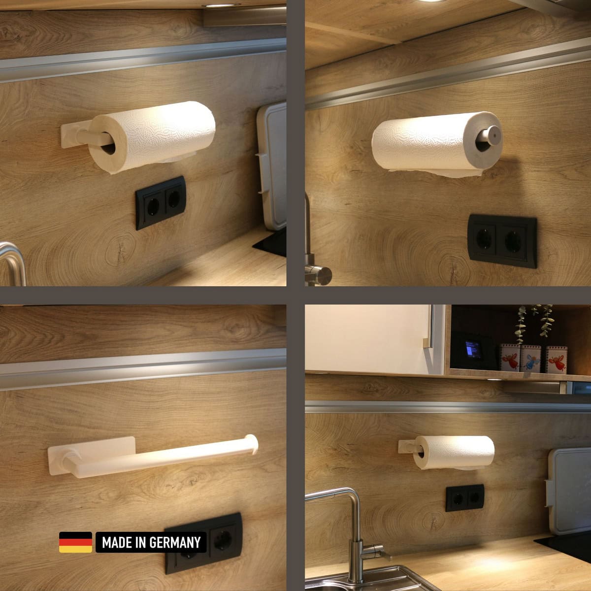 küchenrollenhalter zum kleben – premium wandhalter ohne bohren in hell beige