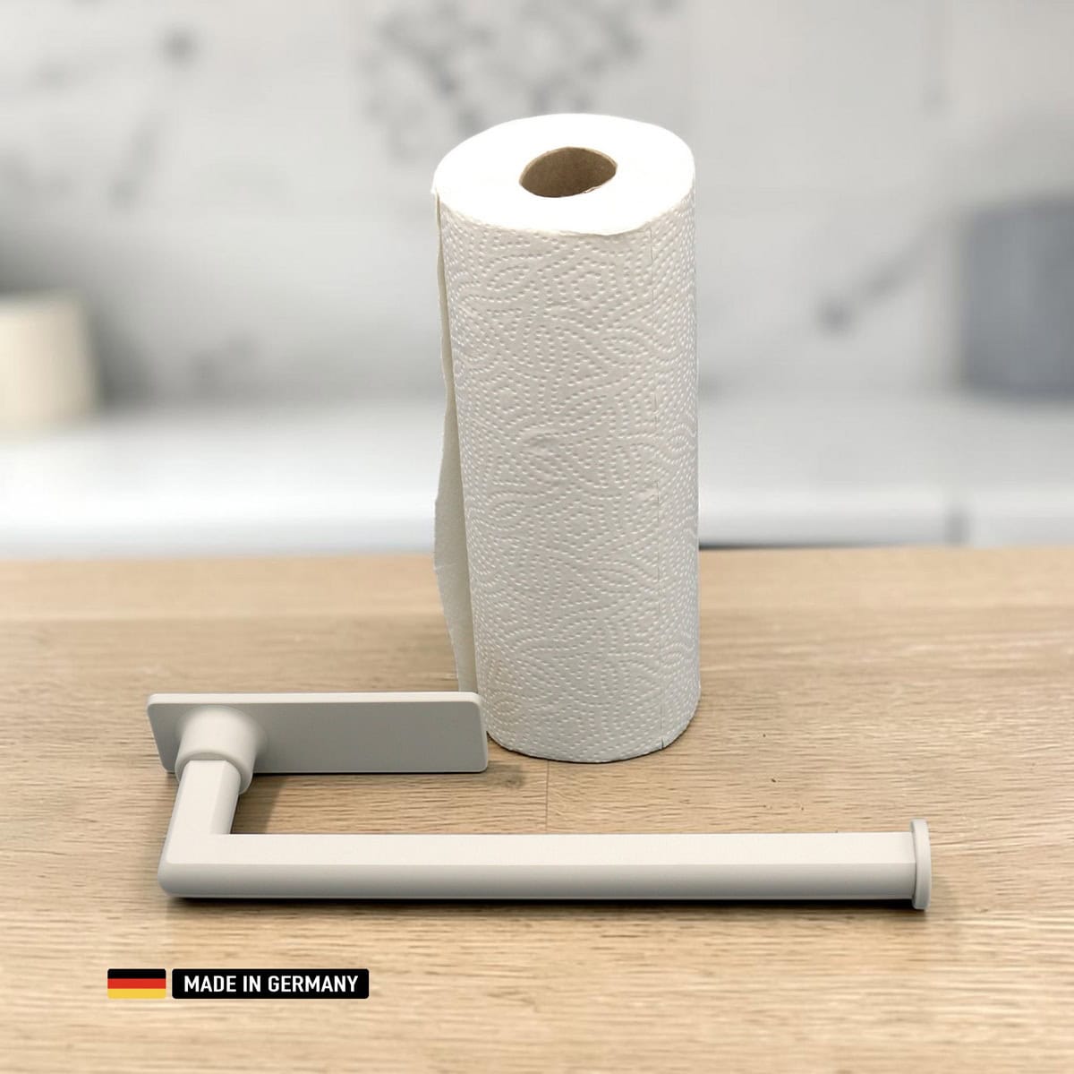 küchenrollenhalter zum kleben – premium wandhalter ohne bohren in hell beige