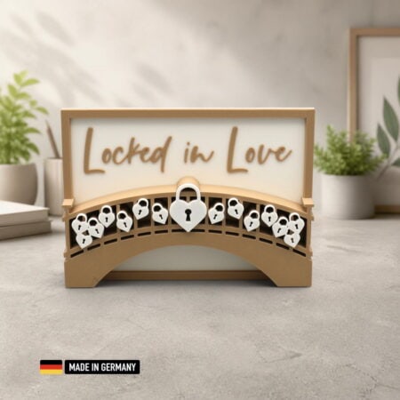 stehkarte liebesschlösser brücke 3d vorhängeschlösser – locked in love dekoration