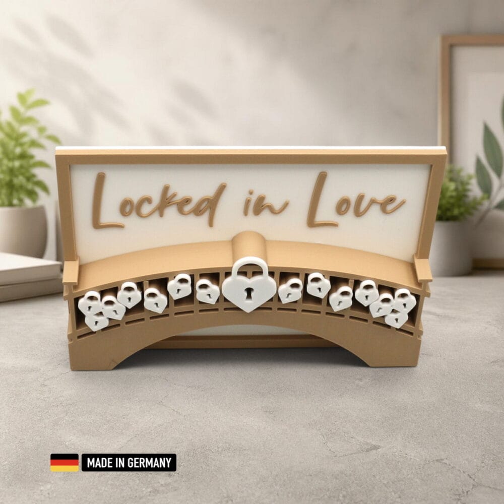 stehkarte liebesschlösser brücke 3d vorhängeschlösser – locked in love dekoration