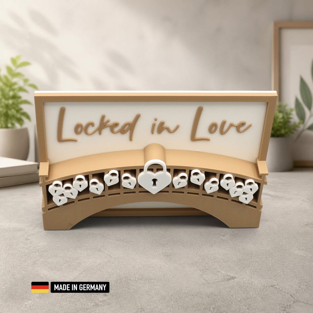 stehkarte liebesschlösser brücke 3d vorhängeschlösser – locked in love dekoration