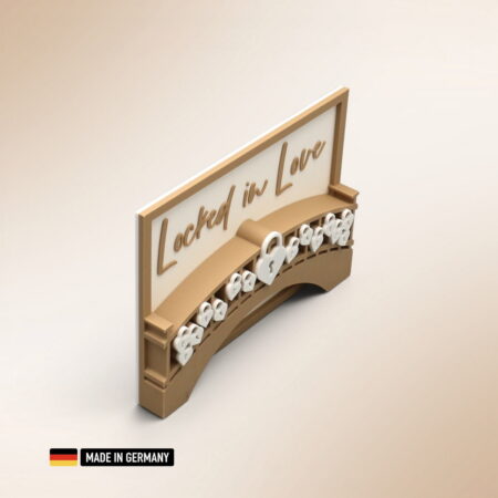 stehkarte liebesschlösser brücke 3d vorhängeschlösser – locked in love dekoration