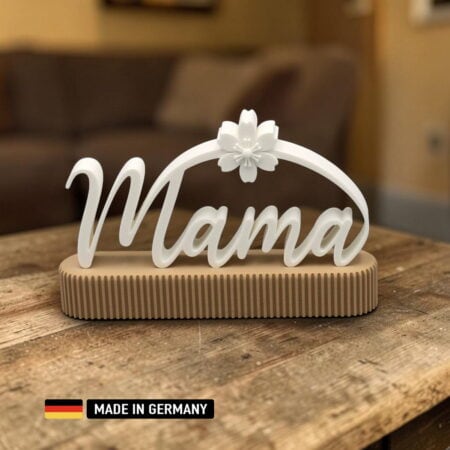 mama dekoschild mit blüte – elegante tischdeko und geschenkidee desktop schild