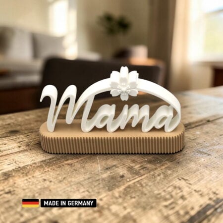 mama dekoschild mit blüte – elegante tischdeko und geschenkidee desktop schild