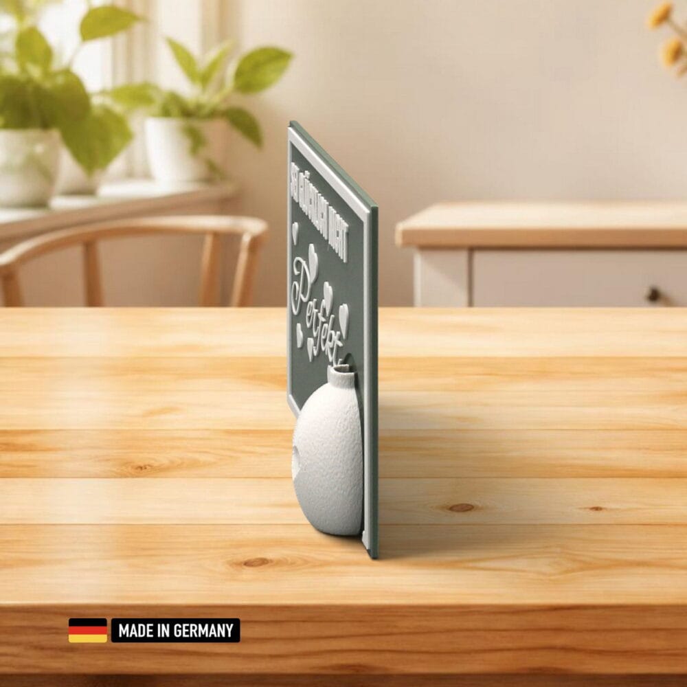 stehkarte mit blumenvase 3d – sei glücklich nicht perfekt – dekokarte