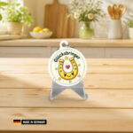 freundliches hufeisen glücksbringer schlüsselanhänger mit herz & sternen beidseitig bedruckt