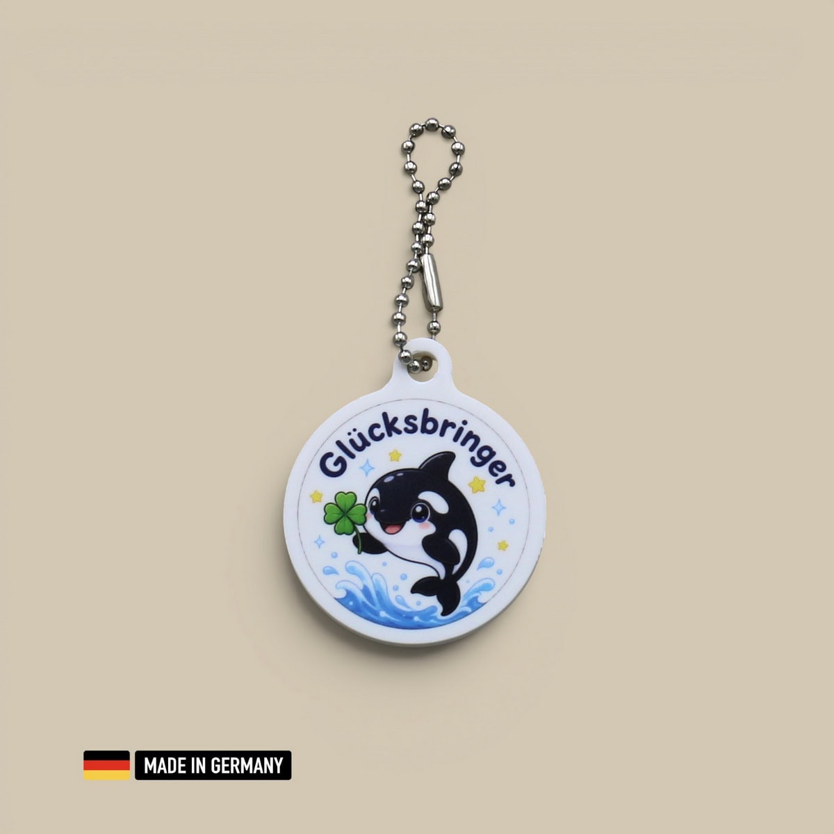 orca baby glücksbringer schlüsselanhänger mit glücks kleeblatt schwertwal orca baby glücksbringer schlüsselanhänger mit glücks kleeblatt schwertwal