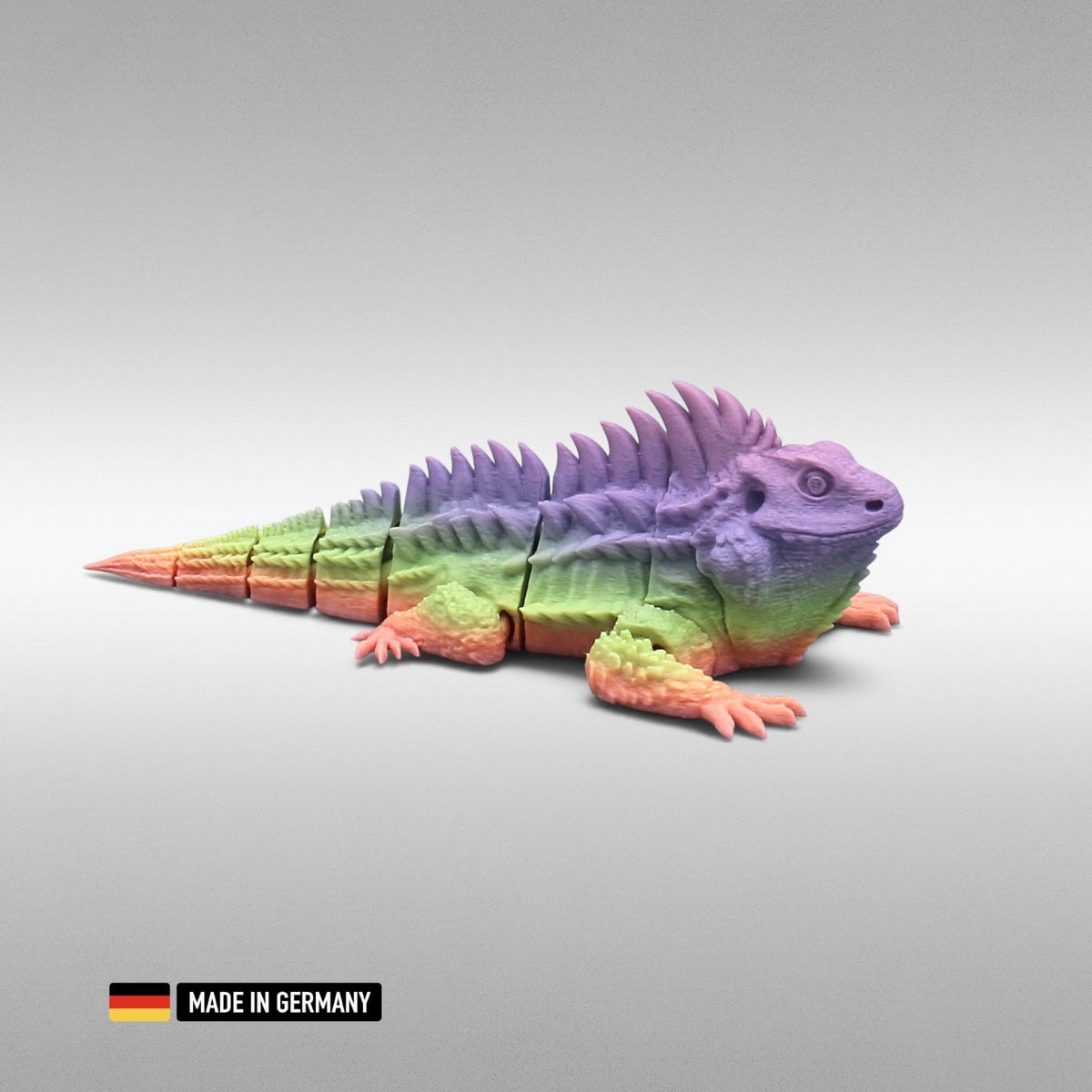 leguan tierfigur multicolor – sehr realistische und bewegliche echsenfigur mit gelenkgliedern