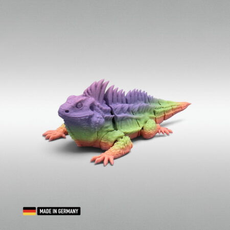 leguan tierfigur multicolor – sehr realistische und bewegliche echsenfigur mit gelenkgliedern