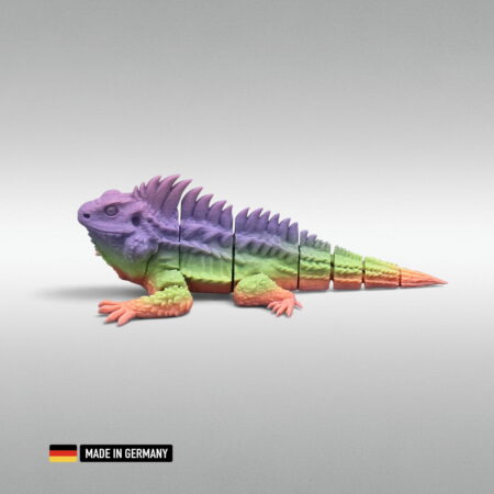 leguan tierfigur multicolor – sehr realistische und bewegliche echsenfigur mit gelenkgliedern