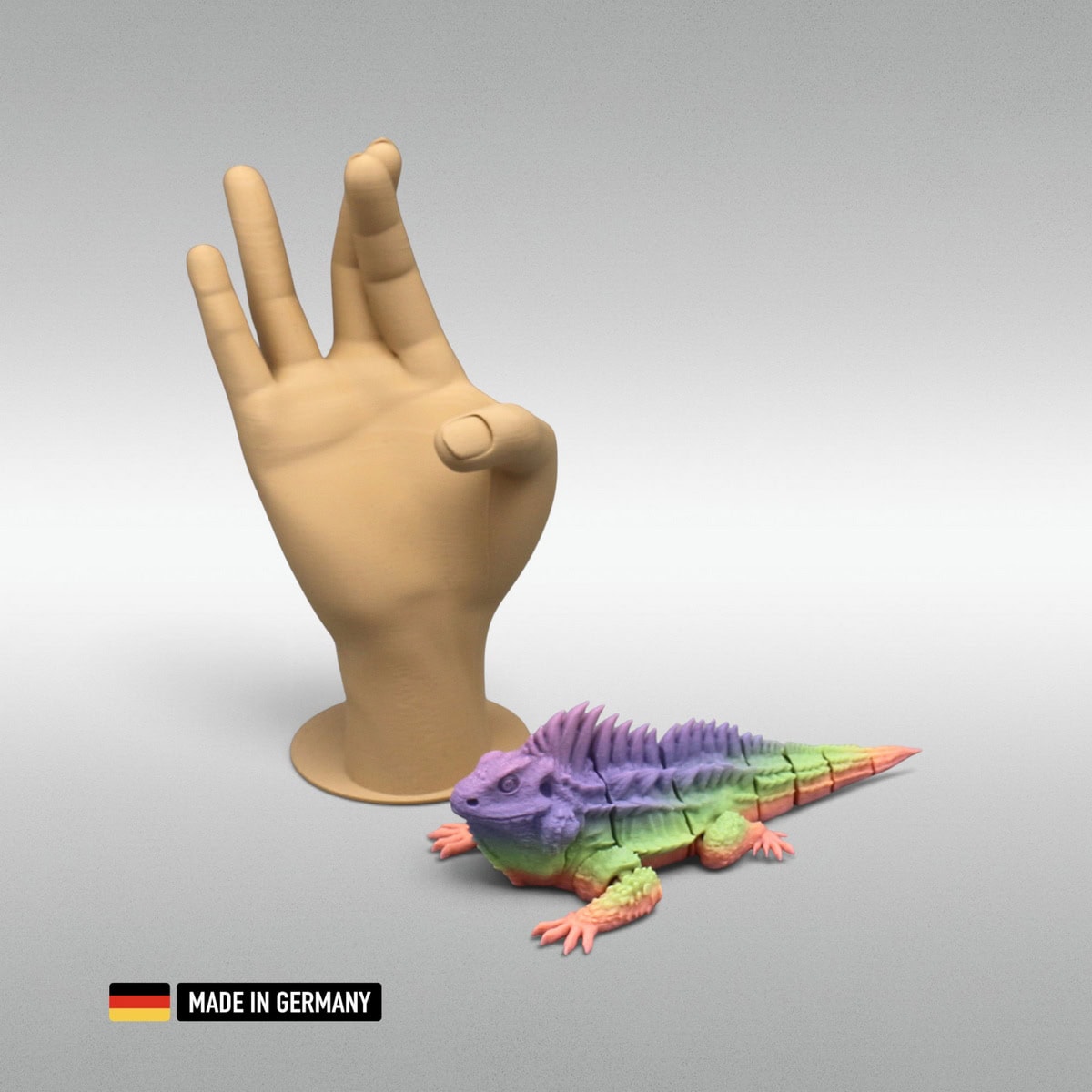 leguan tierfigur multicolor – sehr realistische und bewegliche echsenfigur mit gelenkgliedern
