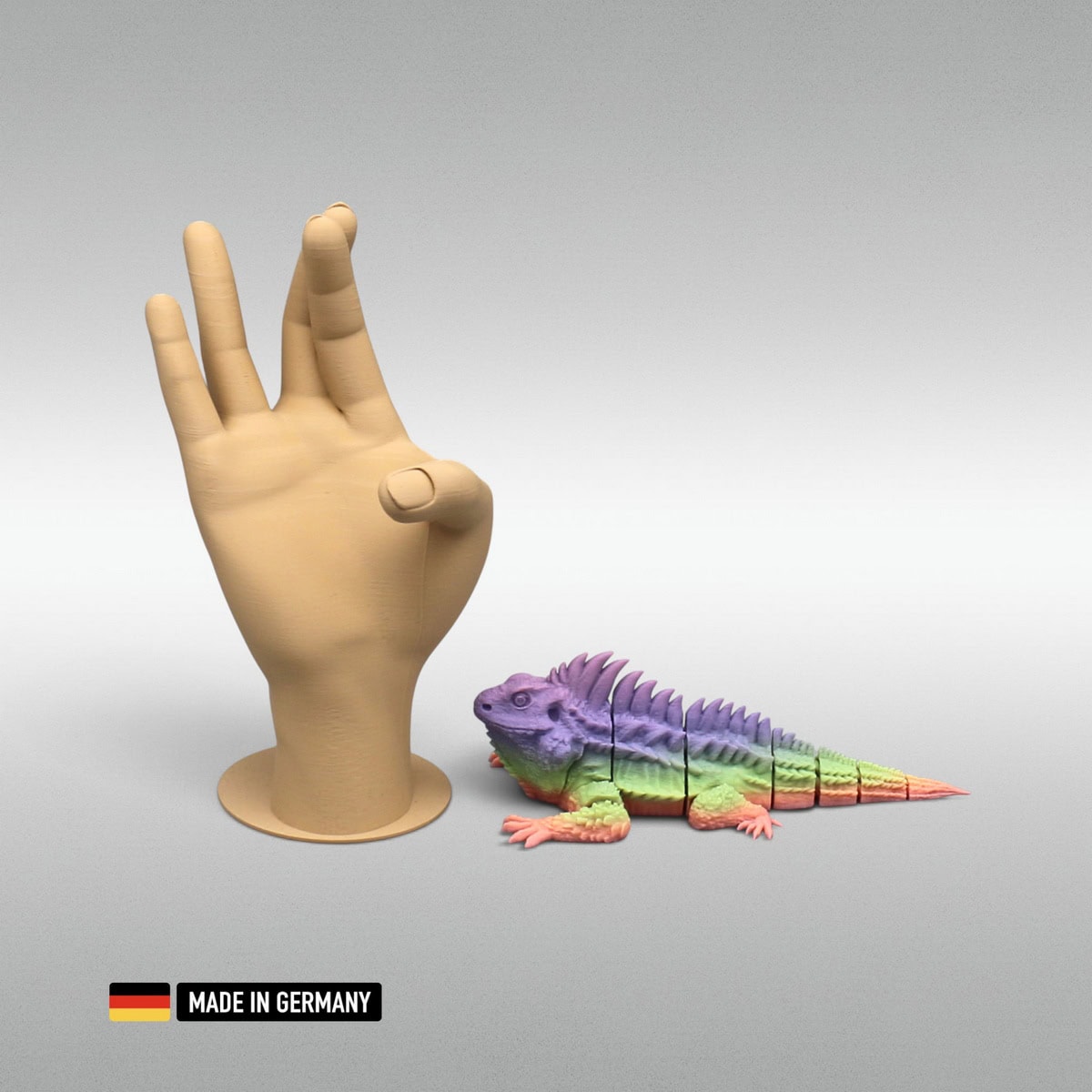 leguan tierfigur multicolor – sehr realistische und bewegliche echsenfigur mit gelenkgliedern