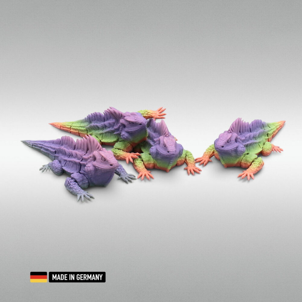 leguan tierfigur multicolor – sehr realistische und bewegliche echsenfigur mit gelenkgliedern