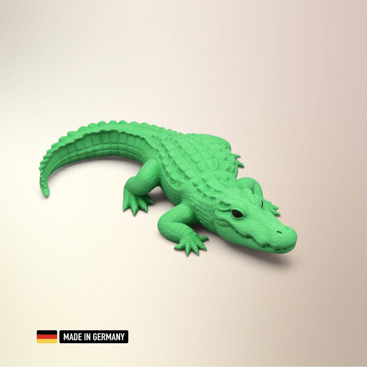 krokodil xxl figur grün mit schwarzen augen – große reptilien dekofigur
