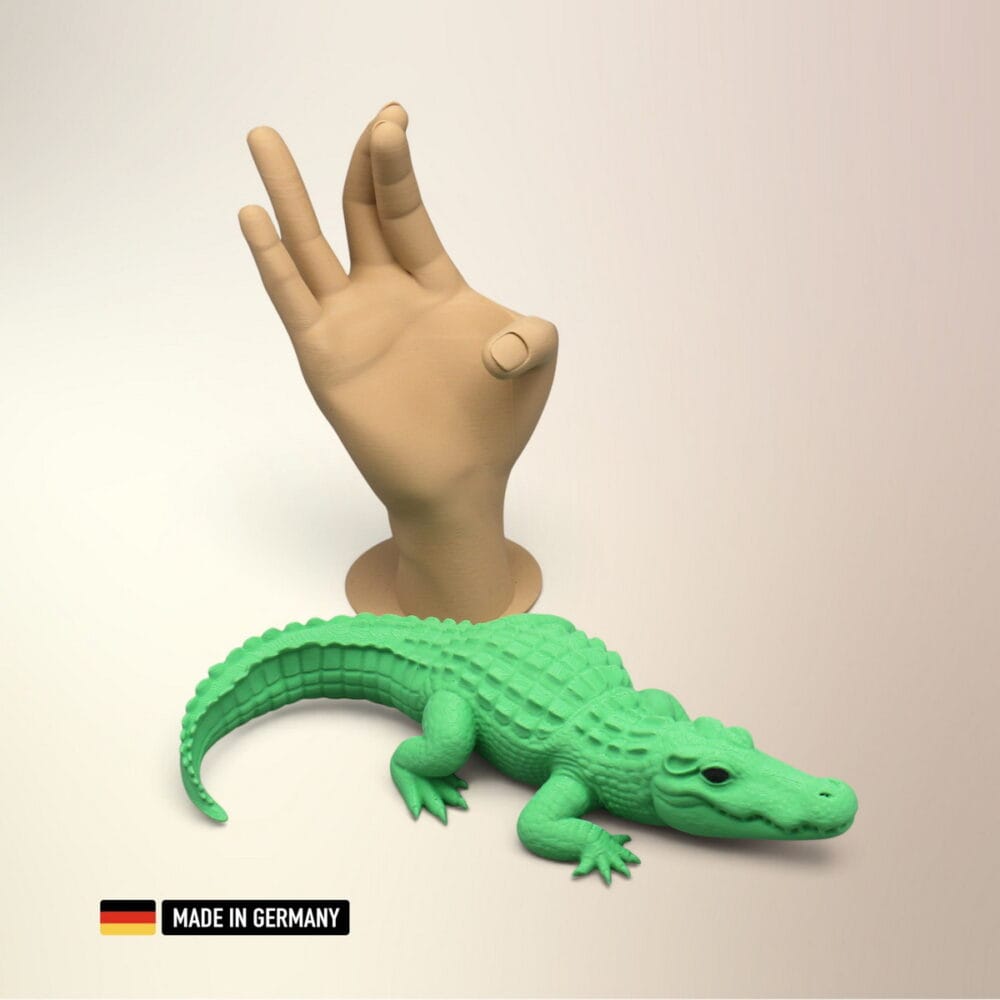 krokodil xxl figur grün mit schwarzen augen – große reptilien dekofigur