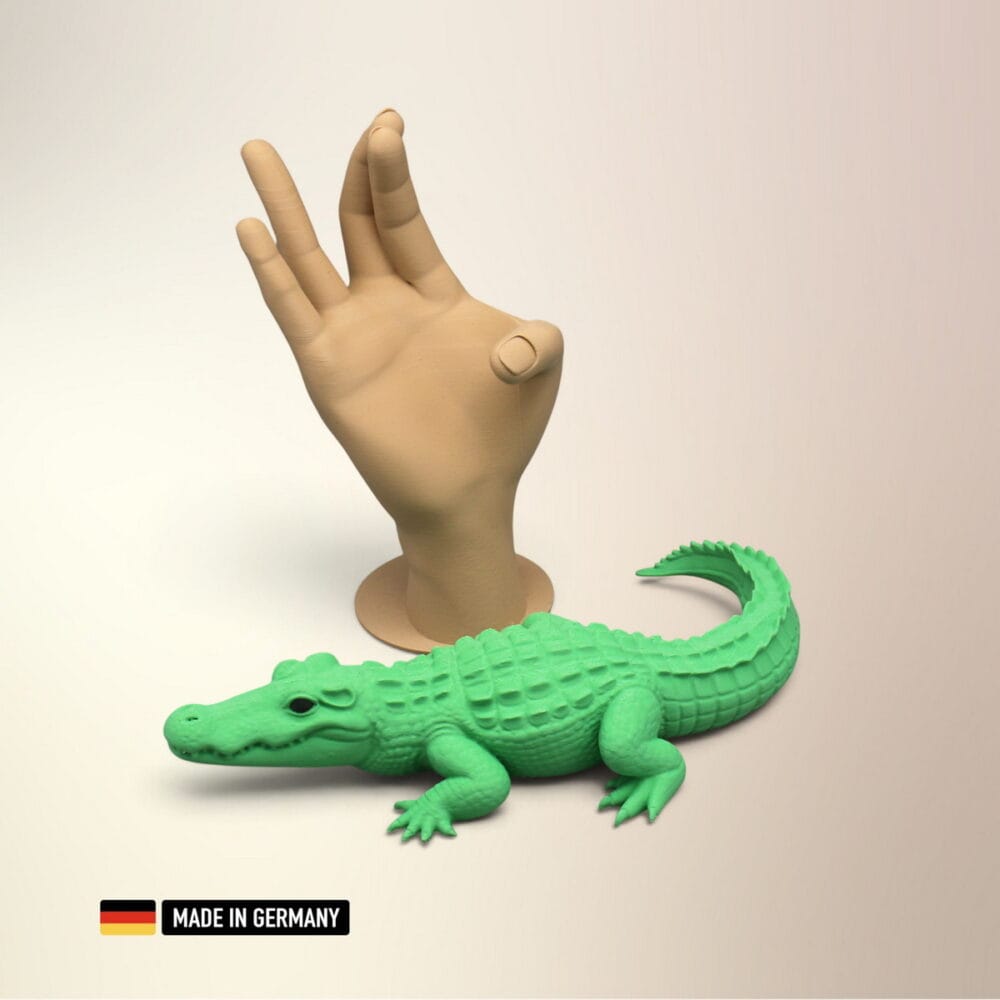 krokodil xxl figur grün mit schwarzen augen – große reptilien dekofigur