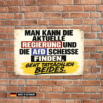 man kann die regierung & die afd scheiße finden – politisches spruchschild zeitgeschichte