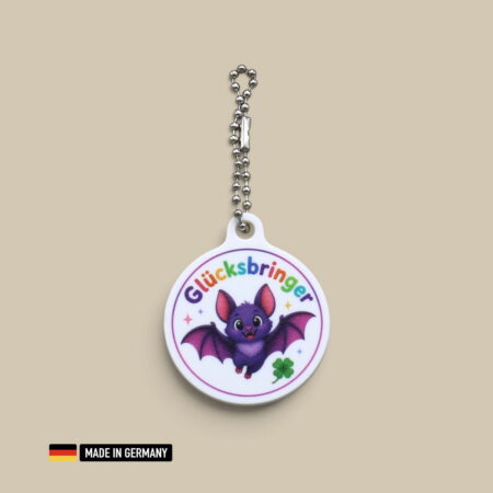 fledermaus glücksbringer schlüsselanhänger – kleine fledermaus mit kleeblatt