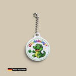 krokodil baby glücksbringer schlüsselanhänger mit glücks kleeblatt