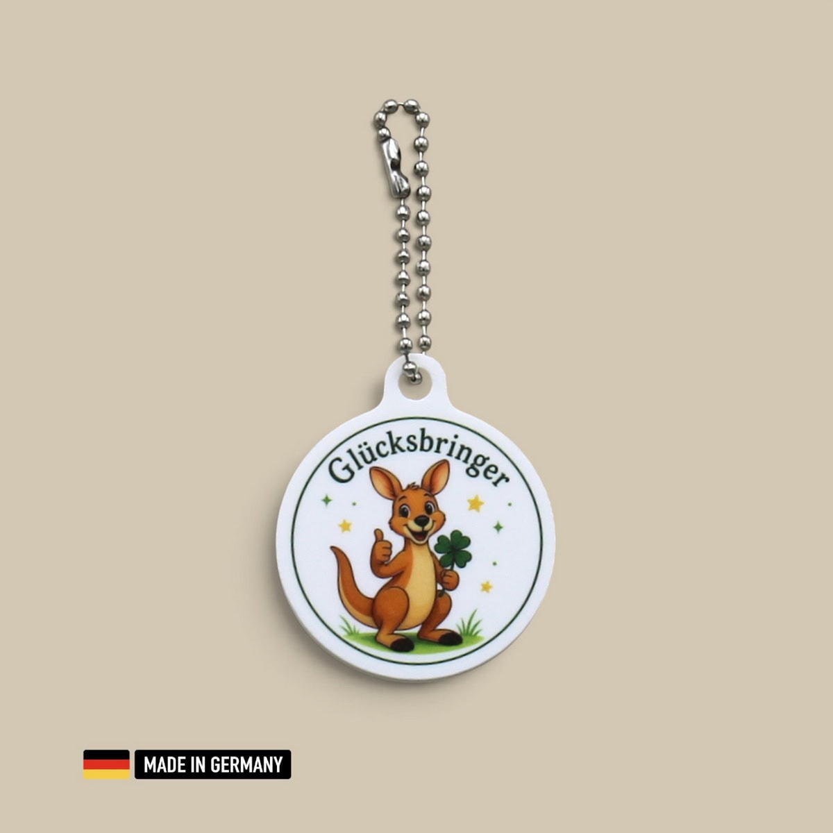 känguruh baby glücksbringer schlüsselanhänger mit glücks kleeblatt känguruh baby glücksbringer schlüsselanhänger mit glücks kleeblatt
