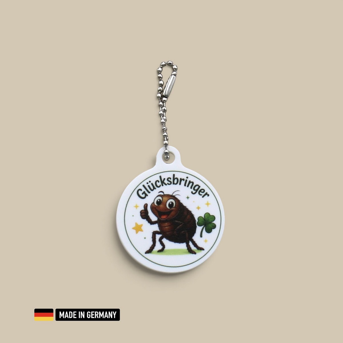 floh glücksbringer schlüsselanhänger mit glücks kleeblatt floh glücksbringer schlüsselanhänger mit glücks kleeblatt