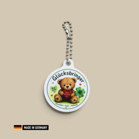 bär gute besserung glücksbringer schlüsselanhänger mit herz