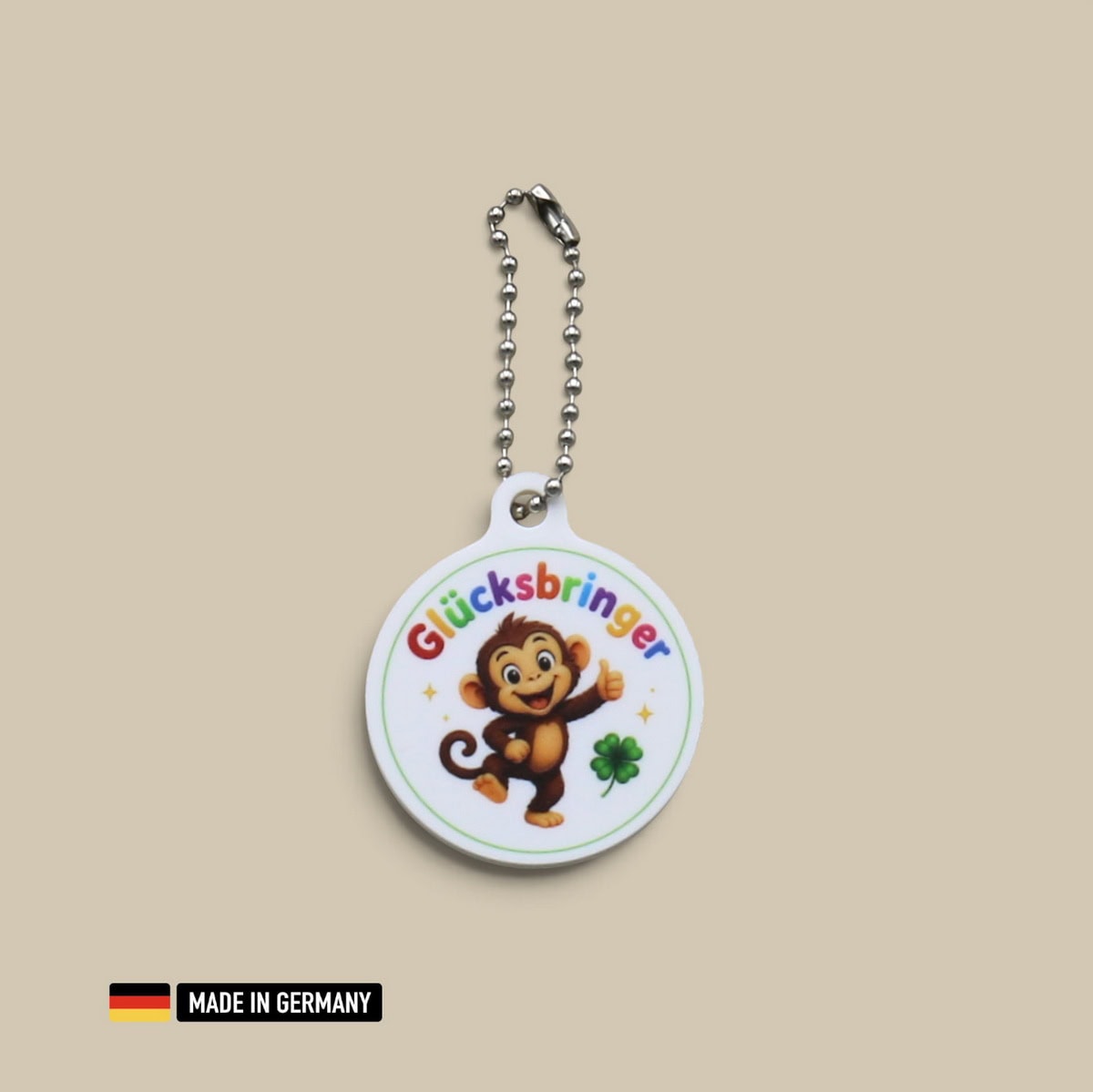 affenbaby glücksbringer schlüsselanhänger mit glücks kleeblatt affenbaby glücksbringer schlüsselanhänger mit glücks kleeblatt