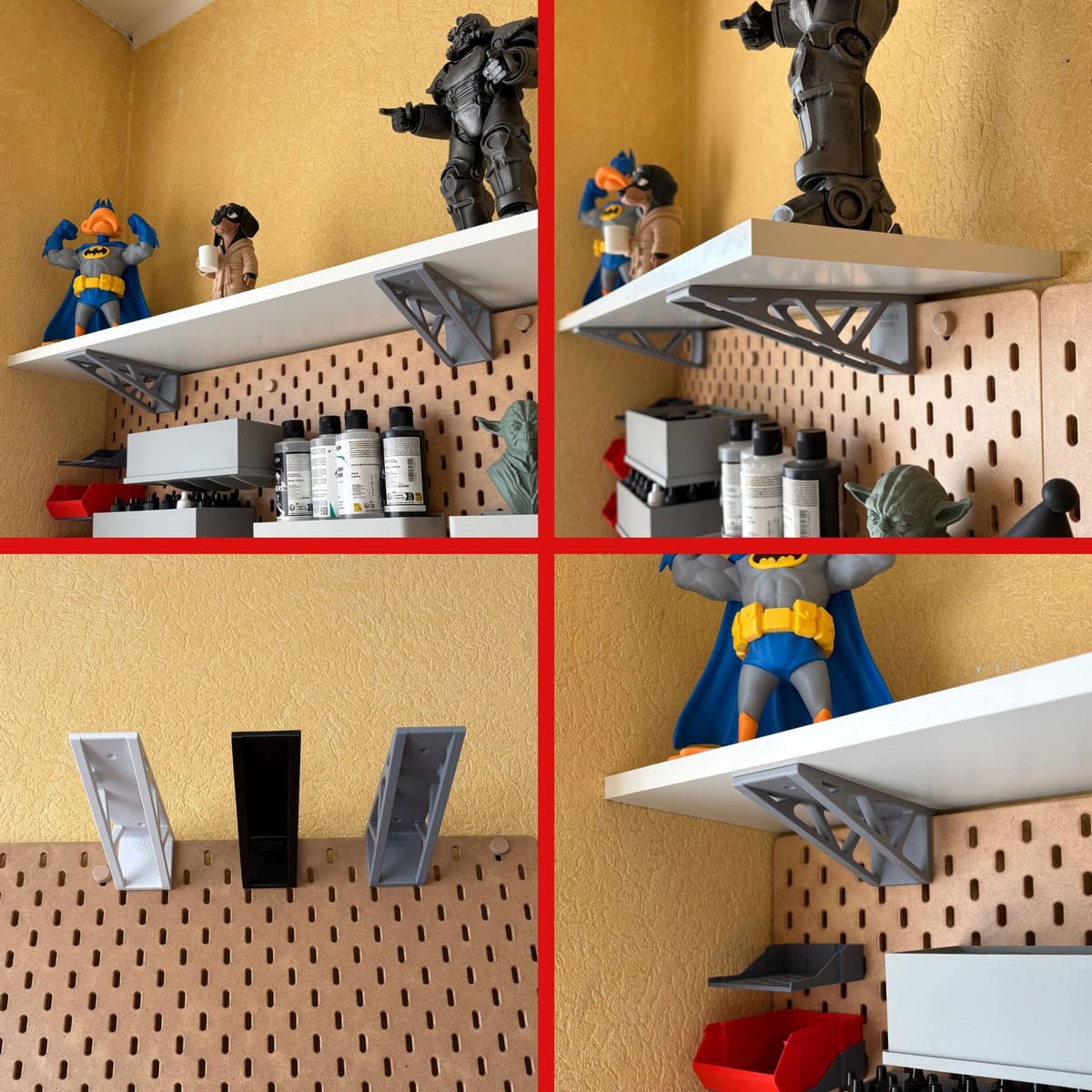 regalwinkel atlas (big size) für ikea skÅdis lochwand – extra stark, 2er set